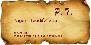 Payer Teodózia névjegykártya